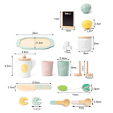 Maxbell Wooden Tea Set Developmental Toy Kitchen Tableware Set for Kindergarten Kids
