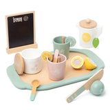 Maxbell Wooden Tea Set Developmental Toy Kitchen Tableware Set for Kindergarten Kids