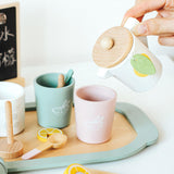 Maxbell Wooden Tea Set Developmental Toy Kitchen Tableware Set for Kindergarten Kids