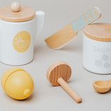Maxbell Wooden Tea Set Developmental Toy Kitchen Tableware Set for Kindergarten Kids