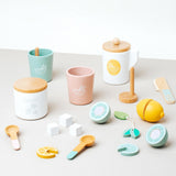 Maxbell Wooden Tea Set Developmental Toy Kitchen Tableware Set for Kindergarten Kids