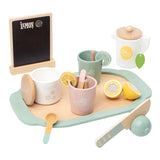 Maxbell Wooden Tea Set Developmental Toy Kitchen Tableware Set for Kindergarten Kids