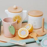 Maxbell Wooden Tea Set Developmental Toy Kitchen Tableware Set for Kindergarten Kids