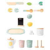 Maxbell Wooden Tea Set Developmental Toy Kitchen Tableware Set for Kindergarten Kids