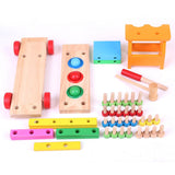 Maxbell Wood Play Tool Set Colorful Puzzle Toy Pounding Toy for Babies Birthday Gift