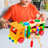Maxbell Wood Play Tool Set Colorful Puzzle Toy Pounding Toy for Babies Birthday Gift