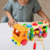 Maxbell Wood Play Tool Set Colorful Puzzle Toy Pounding Toy for Babies Birthday Gift