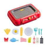 Maxbell Kids Play Kitchen Playset Pretend Cooking Playset for Restaurant Party Favor red