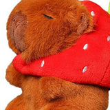Maxbell Capybara Plush Keychain Toy Soft Ornament for Kids Boys Girls Creative Gifts Strawberry