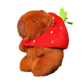 Maxbell Capybara Plush Keychain Toy Soft Ornament for Kids Boys Girls Creative Gifts Strawberry