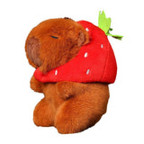 Maxbell Capybara Plush Keychain Toy Soft Ornament for Kids Boys Girls Creative Gifts Strawberry