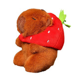 Maxbell Capybara Plush Keychain Toy Soft Ornament for Kids Boys Girls Creative Gifts Strawberry