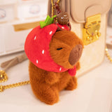 Maxbell Capybara Plush Keychain Toy Soft Ornament for Kids Boys Girls Creative Gifts Strawberry