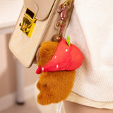 Maxbell Capybara Plush Keychain Toy Soft Ornament for Kids Boys Girls Creative Gifts Strawberry