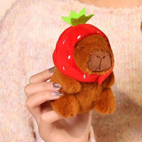 Maxbell Capybara Plush Keychain Toy Soft Ornament for Kids Boys Girls Creative Gifts Strawberry