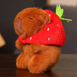 Maxbell Capybara Plush Keychain Toy Soft Ornament for Kids Boys Girls Creative Gifts Strawberry