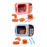 Maxbell Realistic Food Cooking Toys Learning for Kids 3+ Mini Microwave Oven Playset pink