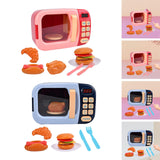 Maxbell Realistic Food Cooking Toys Learning for Kids 3+ Mini Microwave Oven Playset pink