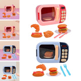 Maxbell Realistic Food Cooking Toys Learning for Kids 3+ Mini Microwave Oven Playset pink