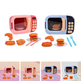 Maxbell Realistic Food Cooking Toys Learning for Kids 3+ Mini Microwave Oven Playset pink