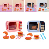 Maxbell Realistic Food Cooking Toys Learning for Kids 3+ Mini Microwave Oven Playset pink