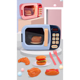Maxbell Realistic Food Cooking Toys Learning for Kids 3+ Mini Microwave Oven Playset pink