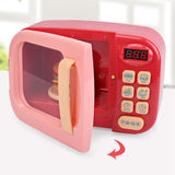 Maxbell Realistic Food Cooking Toys Learning for Kids 3+ Mini Microwave Oven Playset pink