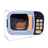 Maxbell Realistic Food Cooking Toys Learning for Kids 3+ Mini Microwave Oven Playset blue
