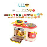 Maxbell Kitchen Playset with Oven Oven Play Kitchen Accessory for Education Birthday red