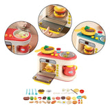 Maxbell Kitchen Playset with Oven Oven Play Kitchen Accessory for Education Birthday red
