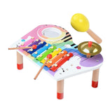Maxbell Toddlers Drum Kits Wooden Xylophone Motor Skill for Girls Boys Toddlers Kids