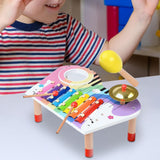 Maxbell Toddlers Drum Kits Wooden Xylophone Motor Skill for Girls Boys Toddlers Kids