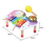 Maxbell Toddlers Drum Kits Wooden Xylophone Motor Skill for Girls Boys Toddlers Kids