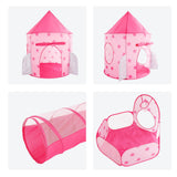 Maxbell Kid Tents and Tunnels 3 in1 Crawl Tunnel for Children Gift Babies Pink