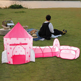 Maxbell Kid Tents and Tunnels 3 in1 Crawl Tunnel for Children Gift Babies Pink