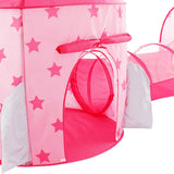 Maxbell Kid Tents and Tunnels 3 in1 Crawl Tunnel for Children Gift Babies Pink