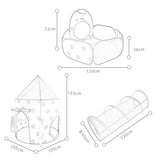 Maxbell Kid Tents and Tunnels 3 in1 Crawl Tunnel for Children Gift Babies Blue