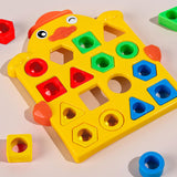 Maxbell Geometric Shape Quick Matching Board with Bell Valentines Day Gifts for Kids