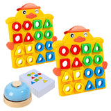 Maxbell Geometric Shape Quick Matching Board with Bell Valentines Day Gifts for Kids
