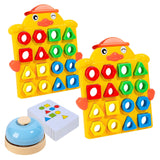 Maxbell Geometric Shape Quick Matching Board with Bell Valentines Day Gifts for Kids