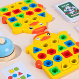 Maxbell Geometric Shape Quick Matching Board with Bell Valentines Day Gifts for Kids
