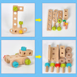 Maxbell Toddlers Wooden Tool Toys with Tool Box Wood Tool Set for Kids for Patterning