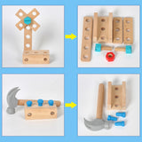 Maxbell Toddlers Wooden Tool Toys with Tool Box Wood Tool Set for Kids for Patterning