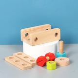 Maxbell Toddlers Wooden Tool Toys with Tool Box Wood Tool Set for Kids for Patterning