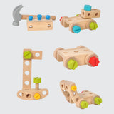 Maxbell Toddlers Wooden Tool Toys with Tool Box Wood Tool Set for Kids for Patterning