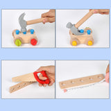 Maxbell Toddlers Wooden Tool Toys with Tool Box Wood Tool Set for Kids for Patterning
