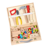 Maxbell Toddlers Wooden Tool Toys with Tool Box Wood Tool Set for Kids for Patterning