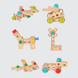 Maxbell Toddlers Wooden Tool Toys with Tool Box Wood Tool Set for Kids for Patterning