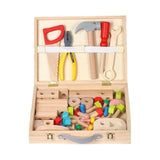 Maxbell Toddlers Wooden Tool Toys with Tool Box Wood Tool Set for Kids for Patterning