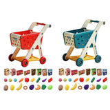Maxbell Kids Shopping Cart Trolley Set with Pretend Play Accessory Desk Storage Toys Red